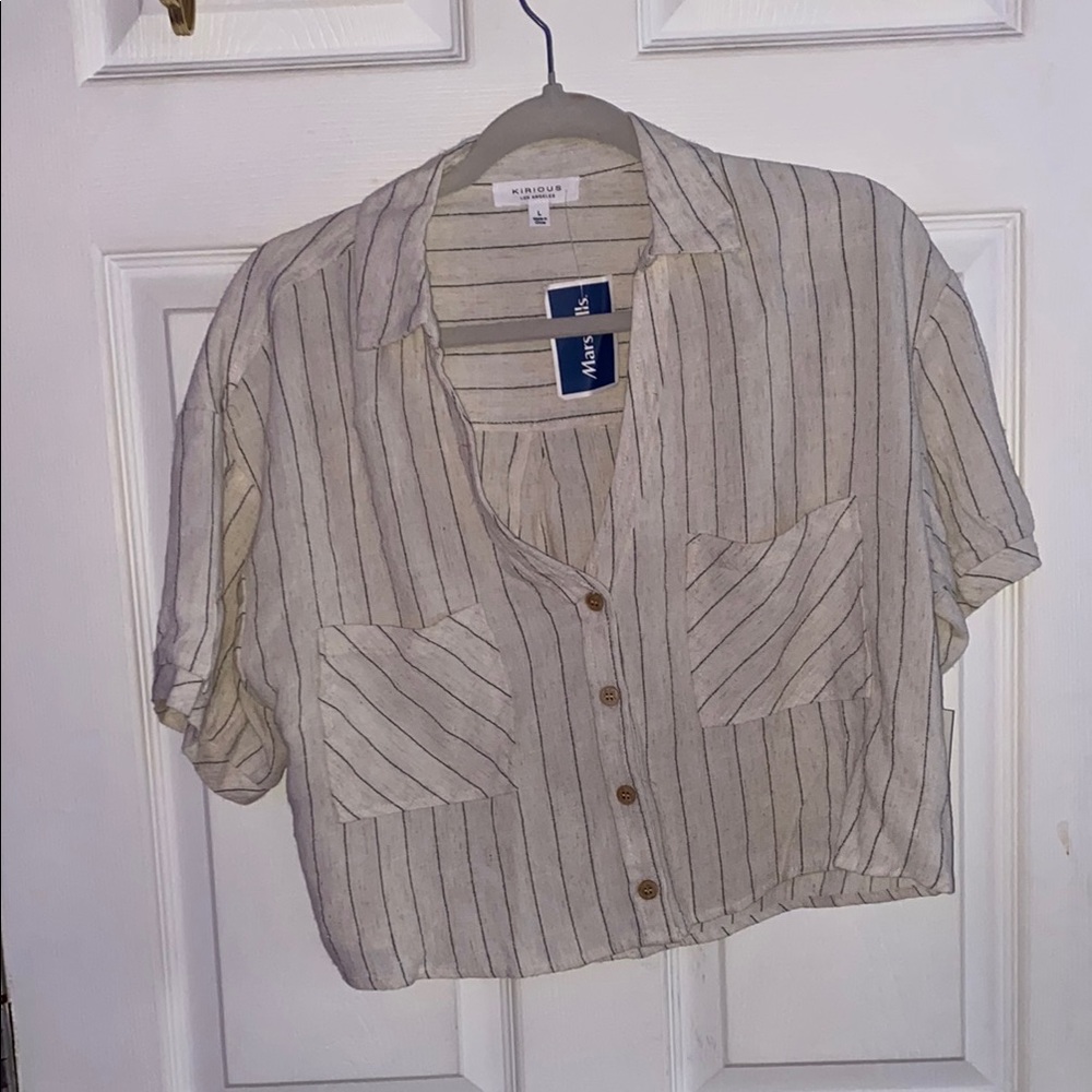 Women's Striped Cream Top
